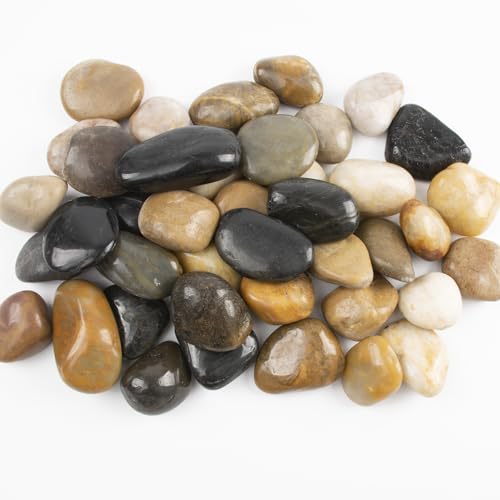 Image of 10lbs 1-2 Inch River Rocks, Decorative Mixed Pebbles for Garden Landscaping, Indoor Plants, Fish Tanks, Vases, and Succulents - Ideal for Home Decoration and Outdoor Gardens (Weight : 10 LB, Mixed)
