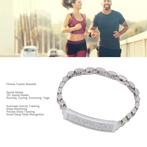 ASHATA Smart Armband Fitness Tracker, Smart Bracelet Activity Tracker mit 10 Sportmodi Sleep Tracking 5 -Tage -Batterie IP68 Water Proof f&uuml;r M&auml;nner Frauen (Silver)