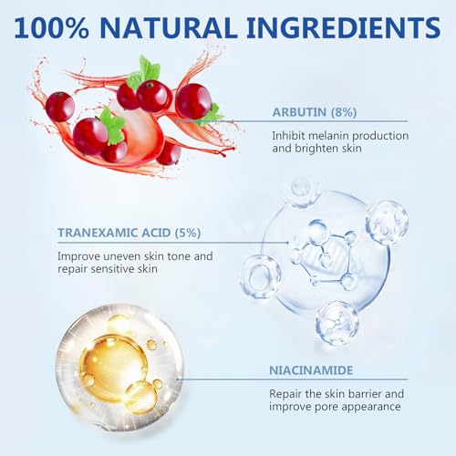 RQUXMT 8% Arbutin & 5% Tranexamic Acid Cream - Advanced Brightening Face Moisturizer for Dark Spots & Uneven Skin Tone - Hydrating Facial Treatment for Radiant Complexion