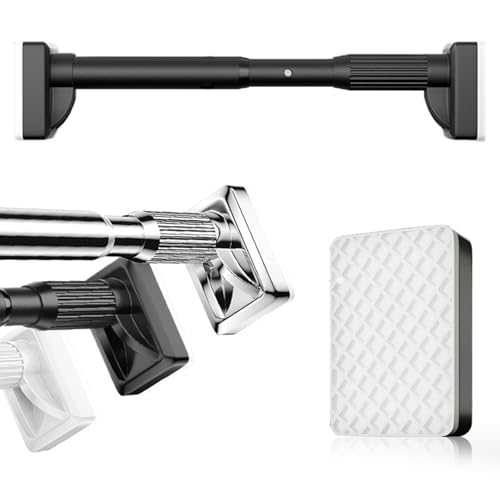 Barra de Cortina de Ducha Extensible, Barra de Cortina sin Perforación para armario, ventanas y cortinas, Barra de Resorte Extensible Ajustable, Ø33mm, 40-500cm de diámetro Acero Inox(Acero inoxidable