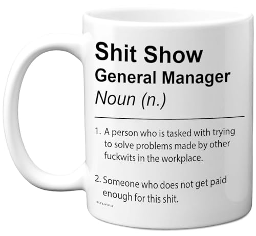 Sh*t Show Mug pour directeur général de la part d'un collègue ami grossier en céramique 325 ml Passe au lave-vaisselle