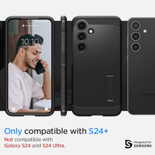 Spigen Tough Armor Designed for Galaxy S24 Plus Case (2024) [Kickstand] [Military-Grade Protection] - Black - Thumbnail 2