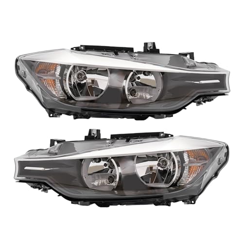 Halogen Headlight Assembly Pair for 2012-2015 BMW 320i/328i/328d/335i Base Sedan Halogen Type(NOT FOR xDrive/M sport Models) w/o LED DRL Both Side OE/OEM 63117338710 63117338709