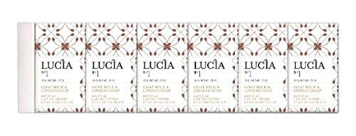Lucia Guest Soap Set, Goats Milk and Linden Seed (Pack of 6)