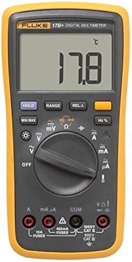 Fluke 17B MAX Digital Multimeter with Audible/Visual Alarm 6000 Counts Accurate Voltage Capacitance Measurement CAT III 60...