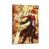 ECGDFWAZ Póster de anime Fate Stay Night de Emiya Shirou en lienzo, póster de pared, decoración de sala de estar, dormitorio, pósteres de 20 x 30 cm, estilo marco