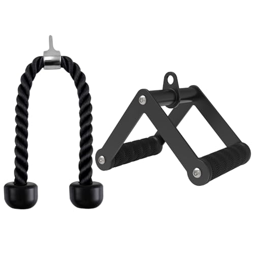 Fitarc Double D Row Handle Cable Attachments for Gym, Non-Slip V Bar Attachment for Home Gym Equipment, T Bar Row Attachment for Back Training, LAT Pulldown Attachments and Cable Machine Attachment