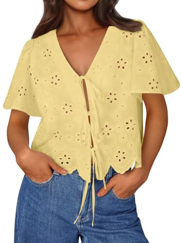 Trendy Queen Womens Summer Tops Cute Boho Blouses Beach Vacation