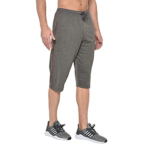 Image of Men's Regular Fit Cotton Three by Fourth, 3 /4th, Man Capri, Capris, Three Quarter, Capri for Men, Printed, Sports Running, Three Quarte, Casual Lounge Short, Nightwear Sleep Shorts, Pack of 2
