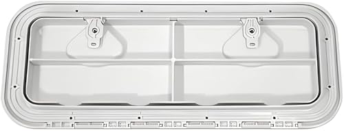 Miniatura 4 de SEAFLO Marine Boat Deck - Escotilla de acceso rectangular - BlancoNegro, cerradura y llaveregular