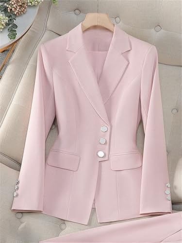 Women’S Professional Blazer Jacket Long Sleeve Notched Collar Business Formal Coat2