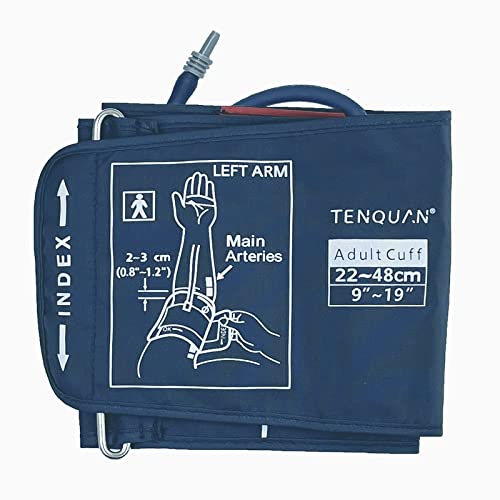 Tenquan Bracciale Misuratore Pressione Da Braccio Grande Misuratore Di Pressione 8,6"-18,9" (22-48Cm) Con Connettore, Solo Polsino Per La Pressione Sa