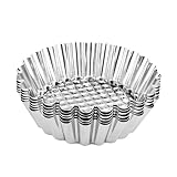 ULTECHNOVO 16Stücke Teiliges Egg Tart Formset mit Chrysanthemen Design Wiederverwendbare Backformen für DIY Bäckerei für Muffins Käsekuchen und Desserts