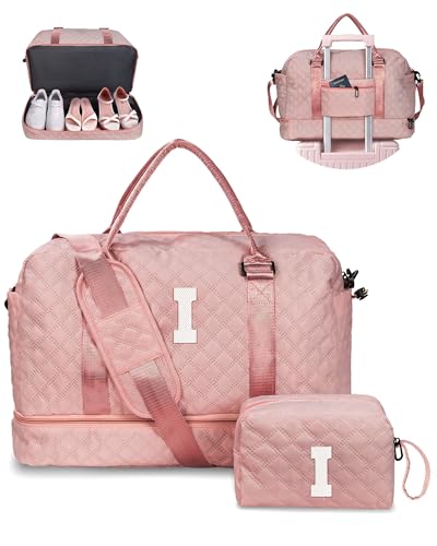 Personalized Initial semana Bag, Monogram Overnight Bag, Weekender & Travel Bag with Shoe & Makeup Compartments - Birthday Gift