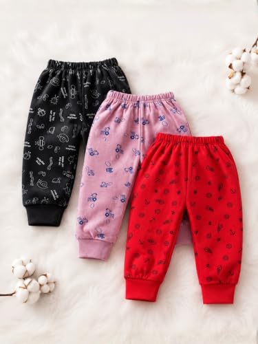 Image of superminis Printed Cotton Pyjama /Pants for Baby Boys and Baby Girls | Pack of 3 (Multicolor Designs)