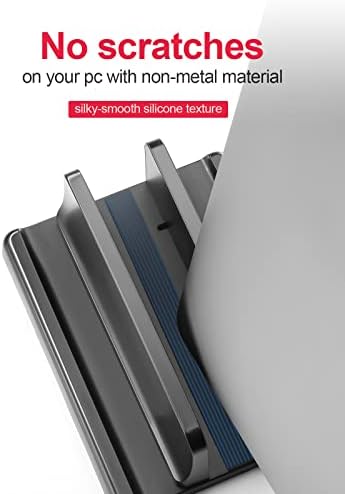 VAYDEER Pionowy stojak na laptopa oszczędzający miejsce stojak 3 w 1 do pionowego pozycjonowania MacBooka, notebooka lub iPada regulowany do laptopów do 17,3" czarny