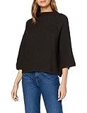 angora sweater ebay Boxy Sweater with 3/4 flared sleeves and funnel neck, allover Moss Stitch. In Mohair Look carded Wool moulin with Lurex GG 7.