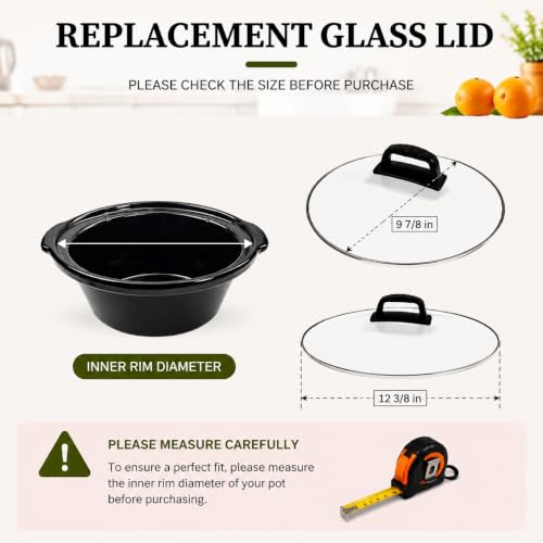 6 Quart Oval Glass Slow Cooker Lid Replacement - 12-3/8" x 9-7/8" by LIDJIF - Used condition - Image 6