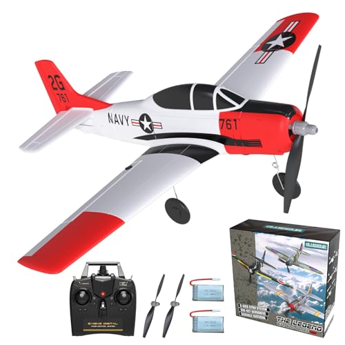 GLUISEUR 4 Channel RC Plane - Ready to Fly Aerobatic Aircraft, Easy Control for Beginners, T28 Trojan RC Airplane Best Gift for Adults