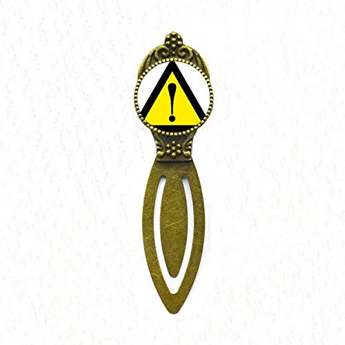 Marque-page avec symbole d'avertissement jaune et noir style industriel original