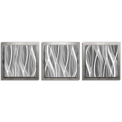 Metal Art Studio L0153 Essence Multi-Panel Layered Metal Wall Sculpture, Medium, Silver #TOP4