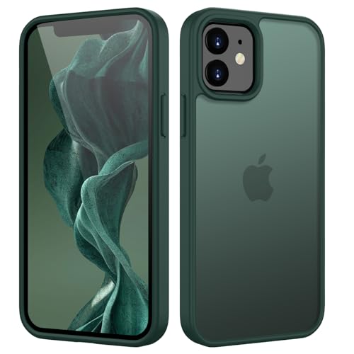 HGH Matt Hülle für iPhone 12 Mini 5,4 Zoll, [Militärschutz] Schutzhülle Samtige Touch Matt Anti-Kratzen, Durchscheinende...