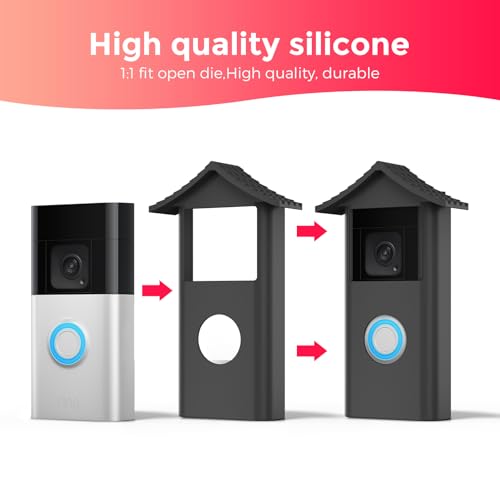 Silicone Skin for Ring Battery Doorbell (2024 Release) – Weatherproof Protective Case Cover – Heat & Cold Resistant (-40°F to 220°F) – Easy Snap-On Install, Black by Augstci - Image 5