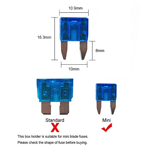 Sangmei Suporte de caixa de fusíveis de mini lâmina de 4 vias APM ATM 5A 10A 25A para barco a motor
