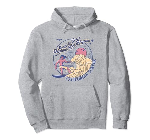 California Surfer Surfer Surfrider Beach Malibu Los Ángeles Surfing Sudadera con Capucha