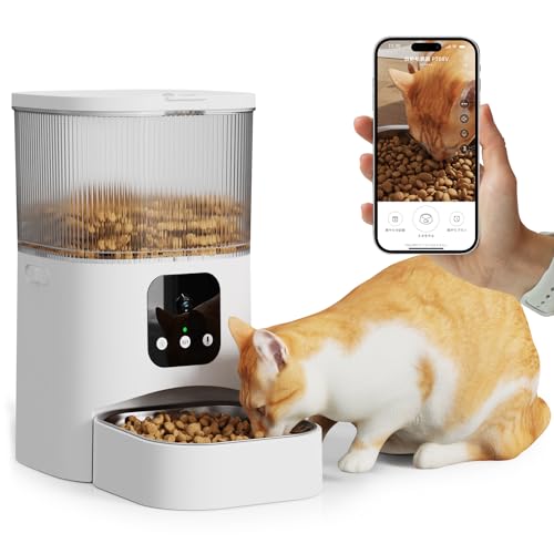 Automatic Cat Feeder with Camera - HD Video with Night Vision, 2.4G WiFi Pet Feeder with 2-Way Audio, 3L Smart Food Dispenser for Cat/Dog/Rabbit, with APP Control and Timer