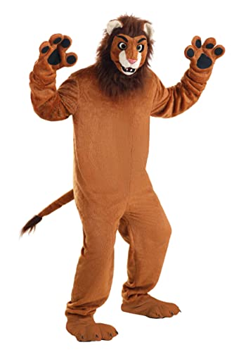 Costume de lion mobile Elope : déguisement peluche intégral de lion pour adulte