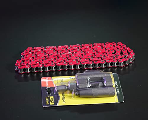 Cleo 420 Motorcycle Chain+ Chain Breaker, 420 Standard Roller Chain 140 Links Heavy Duty Drive Chain For 50Cc 70Cc 90Cc 110Cc 125Cc Dirt Pit Bike Atv Quad Go Kart Scooter Mini Bike #TOP1