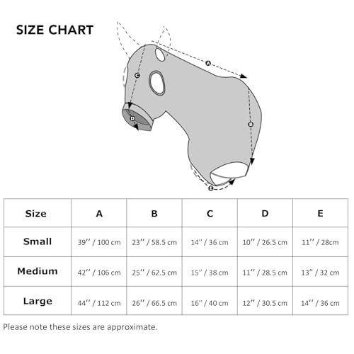 Harrison Howard Horse Stretch Hood Without Ears Snug Fitting Hood with Zip Closure Covers Face, Shoulders, Mane, Chest and Withers Perfect for Show/Event Preparation - Blue by Harrison Howard - Image 5