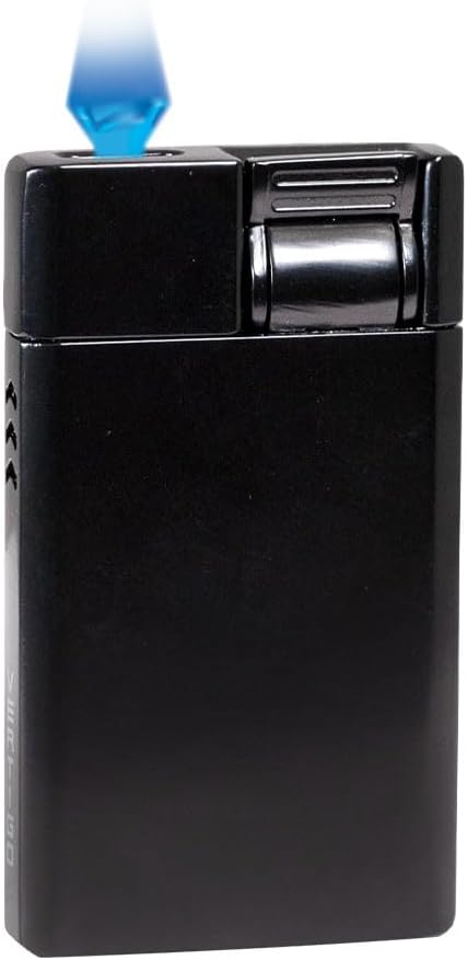Vertigo Carrera Single Torch Flat Flame Lighter (Without Lighter Fluid) (Black)