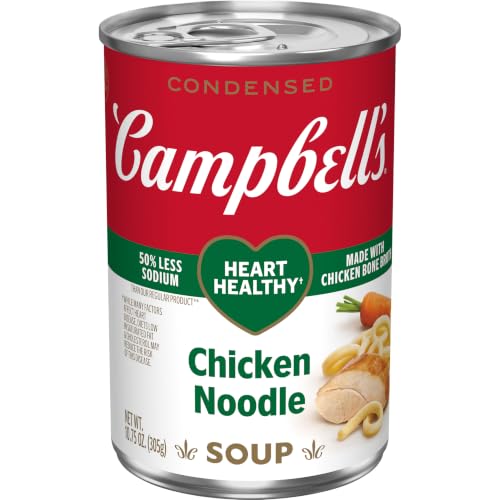 Campbell’s Condensed Heart Healthy Chicken Noodle Soup, 10.75 oz Can (12 Pack)