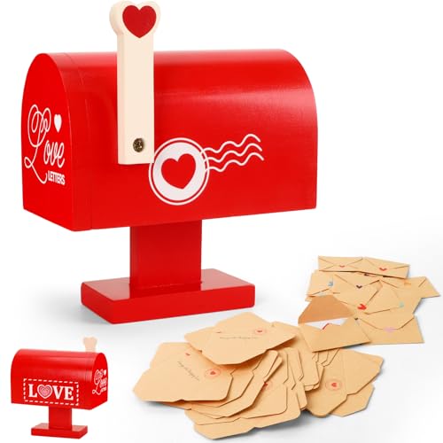 JULEASEL Love Mailbox Wooden Valentine Letter Box Boyfriend Romantic Gift