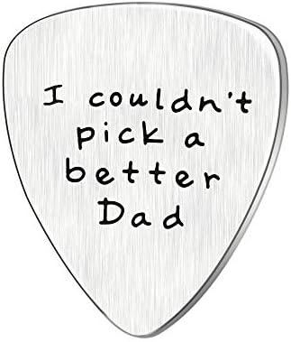 Fathers Day Gift Mens I couldn't Pick a Better Dad Guitar Pick Custom Gift for Daddy Papa Stainless Steel (Matte)