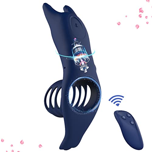 Control Remoto 10 modos de Vibración Anillo de retraso entrenamiento masculino Juguetes Sexuales Eróticos Hombres Fundas para Pene Anillo Vibradorador Pene Clítoris Mando