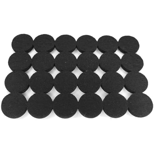 cyclingcolors 48x Feltrini Per Sedie Adesivi Rotondi 25mm Spessore 5mm Sedie Mobili Professionali Scivola Antiscivolo Parquet, nero