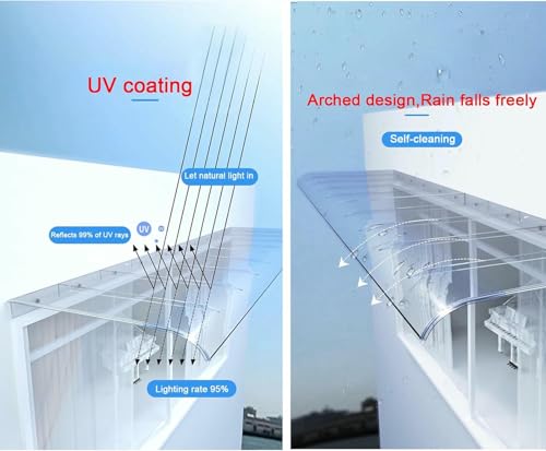Auvent extérieur anti-UV en polycarbonate résistant aux intempéries - 7