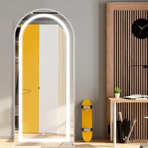 Image of Creative Arts n Frames LED Wall Mount HD Mirror with 3 Color Light Tone for Home Wall Living Room Bedroom Bathroom Hotel Decor Items (18x48 Full Length Arch Shape)