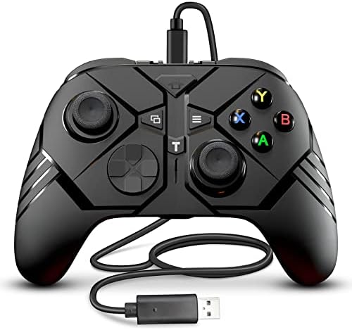 SWVOE Wired Game Controller Compatible with Xbox One/S/X/PC Windows 10,Replacement for Xbox One Controller,PC Gamepad Controller with 3.5mm Audio Jack,Programming Keys, Turbo