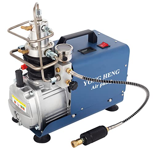 Yong Heng 4500 PSI Compressor, High Pressure Air Compressor Manual Stop HPA PCP Scuba Compressor, Pro 2-Stage 30Mpa/110V PCP Air Compressor for Paintball/Airgun/Scuba Tank/Rifle