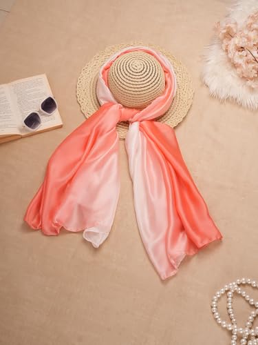 Image of Printed Poly Silken feel Scarf Stole for Women | Stylish, Soft, & Lightweight | Satin Feel Neck Scarf, Hair Scarf, Head Scarf for Women