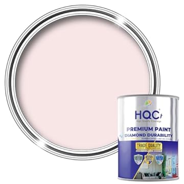 HQC Anti-Mould Paint | Stain Block | Matt Finish | Waterproof Sealant | Mould Proof for Bathroom | Block Wall Paint 1L Baby Pink