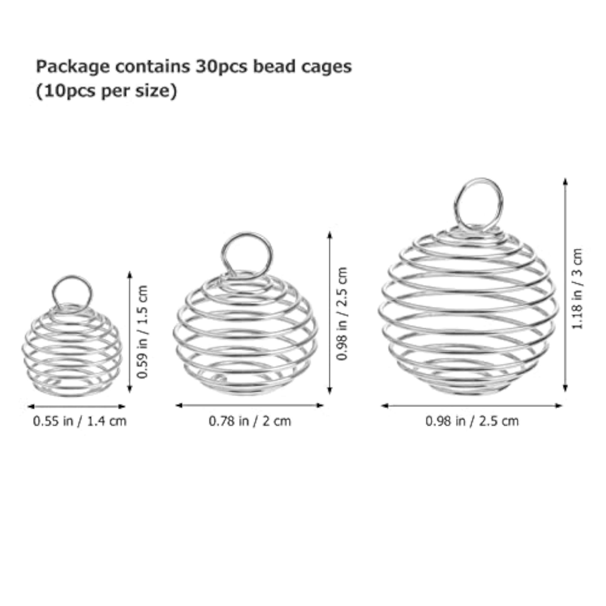 30 Pcs Bead Cage Pendant Charms for DIY Jewelry Making
