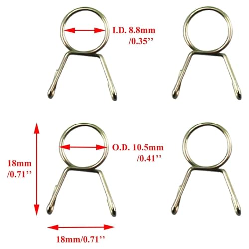 Image of PRO BAT 16.4-Ft 0.2'' I.D. Fuel Line+20pcs 0.35 inch I.D. Hose Clamps+2pcs Fuel Filters for ATV Dirt Bike Go Kart Moped Pocket Bike Most Chinese Scooter Stratton Small Engines Purple