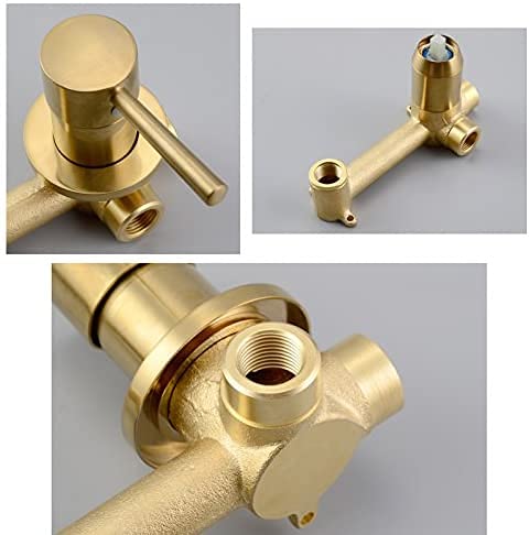 Jinyuze Wall Mount Bathroom Sink Faucet Brushed Brass Single Handle Swivel Spout Basin Mixer Tap, Solid Brass #TOP6