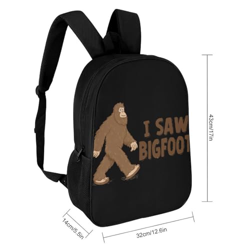 Sasquatch I Saw Bigfoot Unisex Backpack 17" Casual Daypacks Simple Shoulders Bag for Camping Hiking Travel Gear2