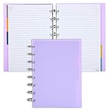 Talia Discbound Notebooks, Planner, Customizable, (yLavender w/Silver Discs, Junior (5.5in x 8.5in))